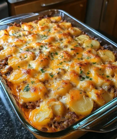 Cheesy Hamburger Potato Casserole