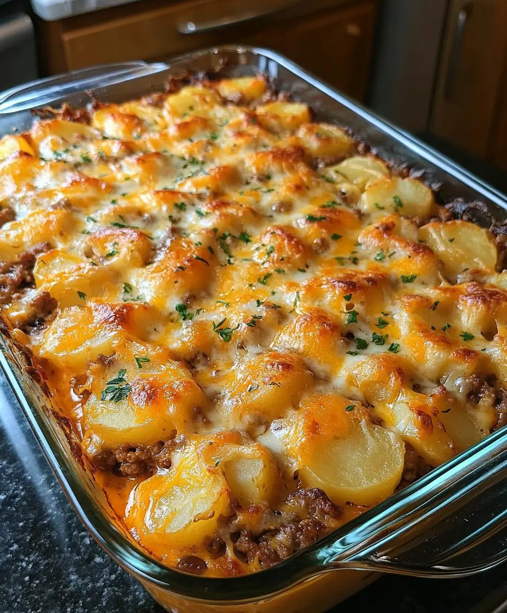 Cheesy Hamburger Potato Casserole