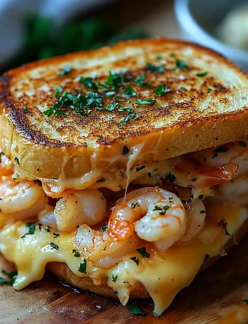 Ultimate Shrimp Grilled Cheese with Garlic Bread
