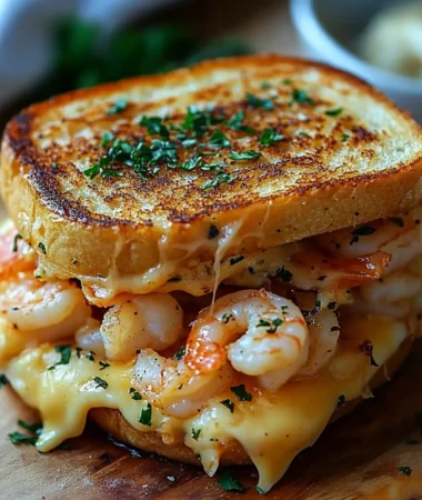 Ultimate Shrimp Grilled Cheese with Garlic Bread