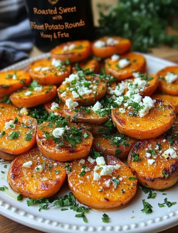 Roasted Sweet Potato Rounds with Honey & Feta