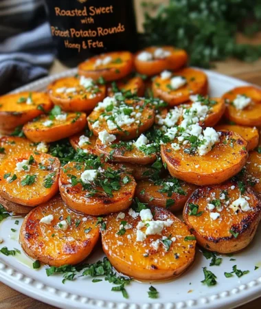 Roasted Sweet Potato Rounds with Honey & Feta