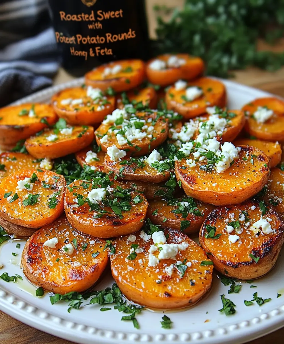 Roasted Sweet Potato Rounds with Honey & Feta
