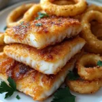 TREMENDOUS CRISPY COD & GOLDEN ONION RINGS PLATTER
