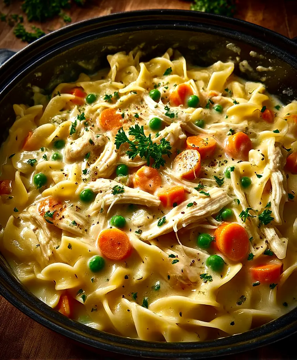 Chicken Pot Pie Noodle Skillet