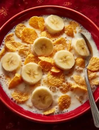 Cornflakes with Bananas and Milk