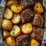 Garlic Steak and Potato Foil Packets