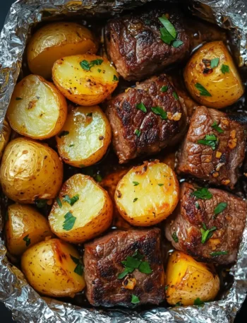 Garlic Steak and Potato Foil Packets