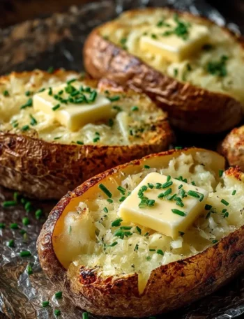 Perfect baked potato with crispy salted skin