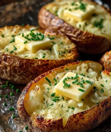 Perfect baked potato with crispy salted skin