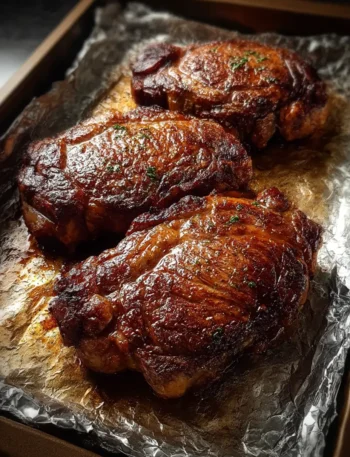 Seared ribeye steak sliced with red wine pan gravy