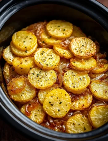 Slow Cooker Potato and Onion Bake