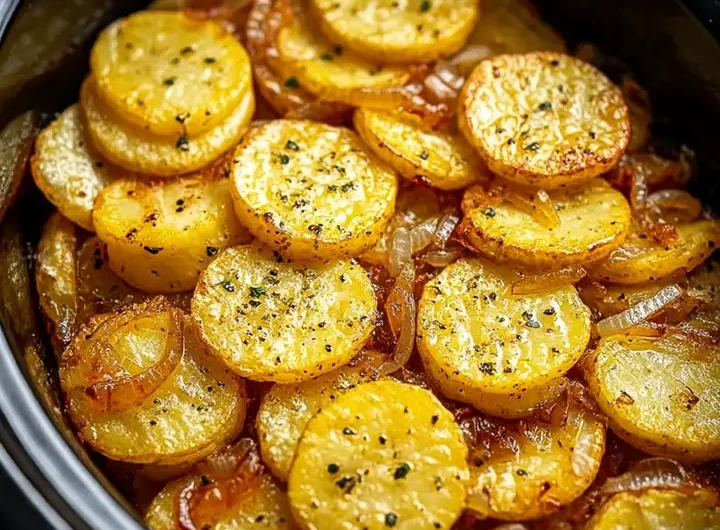 Slow Cooker Potato and Onion Bake