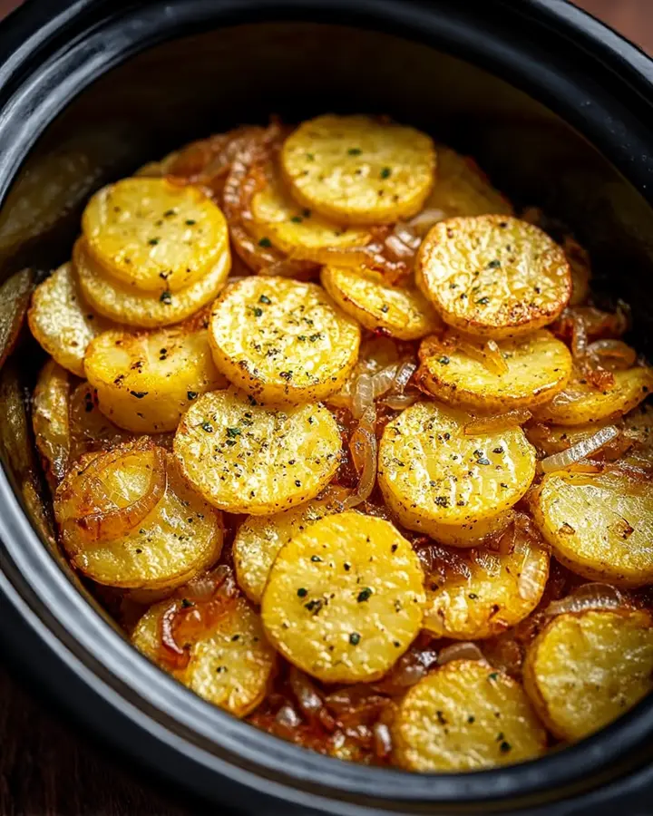 Slow Cooker Potato and Onion Bake