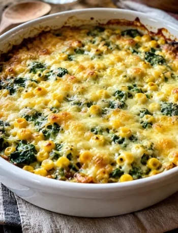 Cheesy Corn and Spinach Casserole