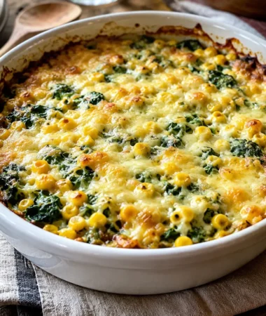 Cheesy Corn and Spinach Casserole